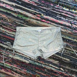 Silver rave shorts